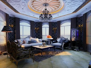 luxury retro european living room 1739 3D Model