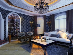 luxury retro european living room 1739 3D Модель