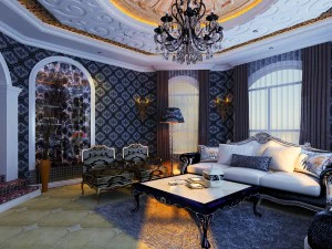 luxury retro european living room 1739 3D Model