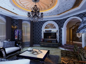 luxury retro european living room 1739 3D Модель