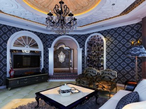 luxury retro european living room 1739 3D Модель