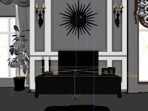 deluxe retro european living room 1764 3D Model