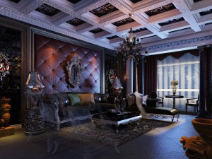 deluxe retro european living room 1764 Modello 3D
