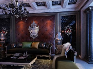 deluxe retro european living room 1764 Modello 3D