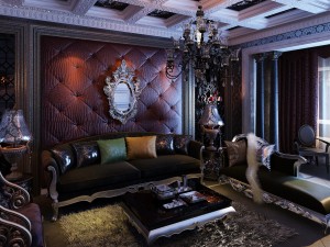 deluxe retro european living room 1764 Modello 3D