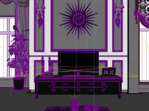 luxury retro european style living room 5109 3D Model