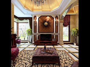 luxury retro european style living room 5109 Model 3D