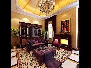luxury retro european style living room 5109 Model 3D