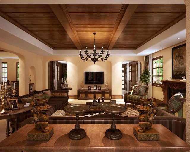 deluxe retro european style living room 5116 3D Модель .c4d .max .obj .3ds .fbx .stl .blend 