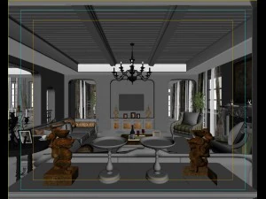 deluxe retro european style living room 5116 3D Model