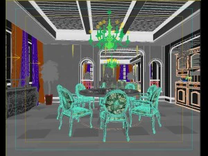 deluxe retro european style living room 5116 3D Model