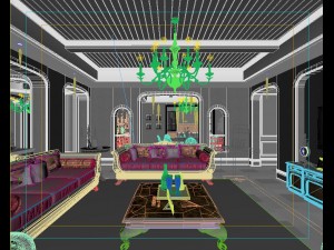 deluxe retro european style living room 5116 3D Модель