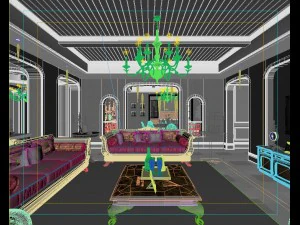 deluxe retro european style living room 5116 3D Model