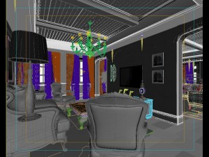 deluxe retro european style living room 5116 3D Модель