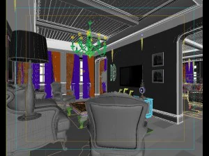 deluxe retro european style living room 5116 3D Model