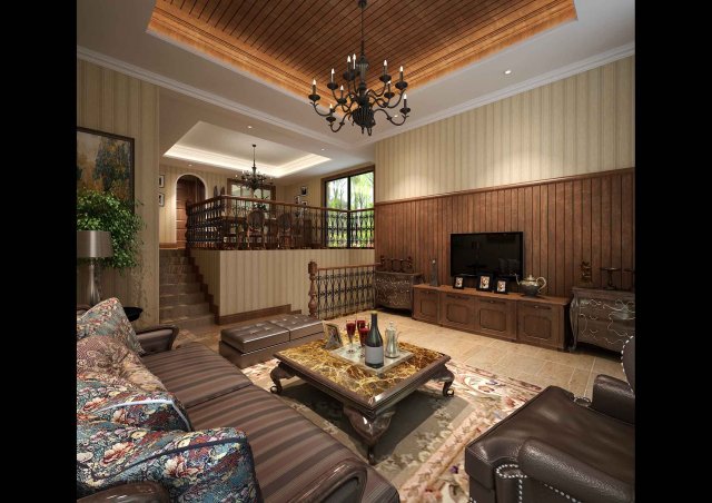 deluxe retro european living room 5117 Modelo 3D .c4d .max .obj .3ds .fbx .stl .blend 