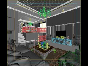deluxe retro european living room 5117 Modelo 3D