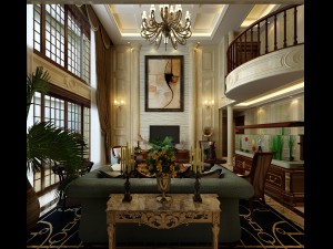 deluxe retro european style living room restaurant 1801 3D Model