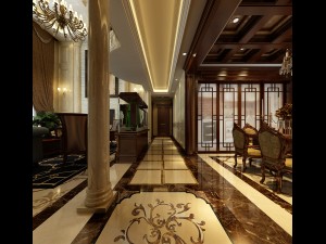 deluxe retro european style living room restaurant 1801 Modello 3D
