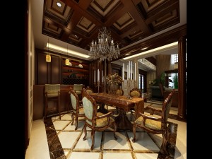 deluxe retro european style living room restaurant 1801 Modello 3D