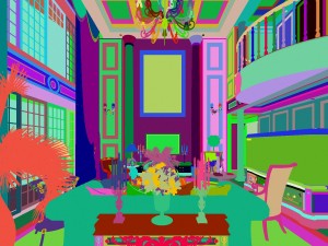 deluxe retro european style living room restaurant 1801 Modello 3D