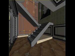 deluxe retro european style living room restaurant 1801 Modello 3D