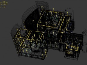 deluxe retro european style living room restaurant 1801 Modello 3D