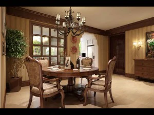 deluxe retro european style living room restaurant 5120 3D Model
