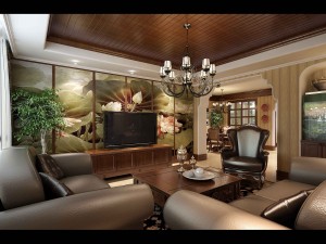 deluxe retro european style living room restaurant 5120 Modelo 3D
