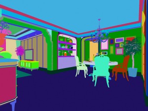 deluxe retro european style living room restaurant 5120 Modelo 3D
