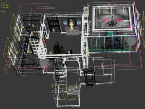deluxe retro european style living room restaurant 5120 3D Model