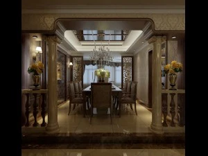 디럭스 휴양지 전체 유럽 스타일의 거실 레스토랑 복도 3D 모델