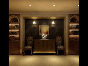 deluxe retreat full european style living room restaurant corridor 3D Model