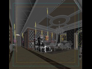 deluxe retreat full european style living room restaurant corridor Modello 3D