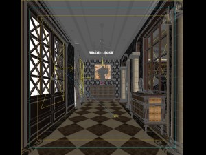 deluxe retreat full european style living room restaurant corridor Modello 3D