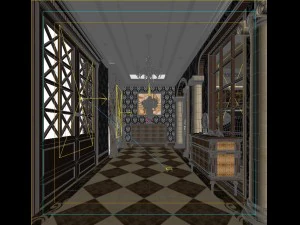 deluxe retreat full european style living room restaurant corridor 3D Model
