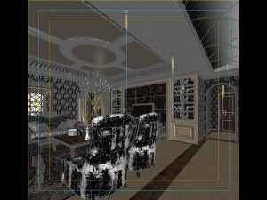 deluxe retreat full european style living room restaurant corridor Modello 3D
