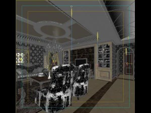 deluxe retreat full european style living room restaurant corridor 3D Model