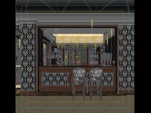 deluxe retreat full european style living room restaurant corridor Modello 3D