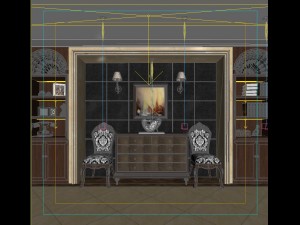 deluxe retreat full european style living room restaurant corridor Modello 3D