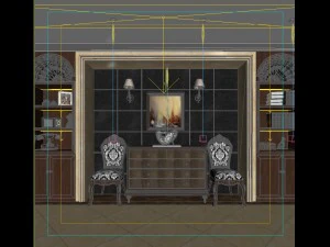 deluxe retreat full european style living room restaurant corridor 3D Model