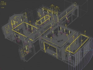 deluxe retreat full european style living room restaurant corridor Modello 3D