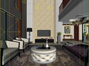 luxury duplex european living room 1743 3D Модель