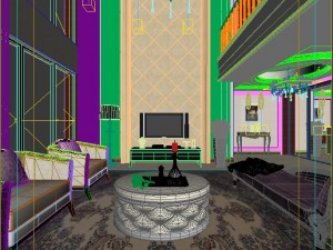luxury duplex european living room 1743 3D Модель