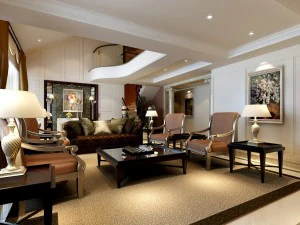sala de estar europeia duplex de luxo 1745 Modelo 3D