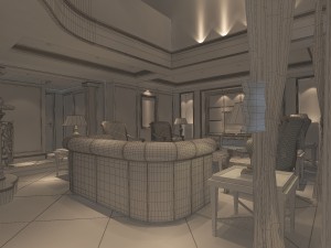 luxury duplex european living room 1745 3D Model