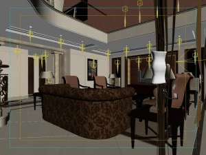 luxury duplex european living room 1745 3D Model