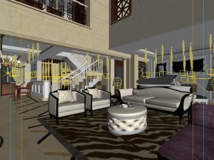 luxury duplex european living room 1746 3D 모델