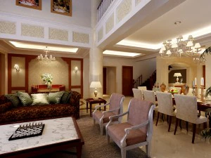 luxury duplex european living room 1747 3D Model