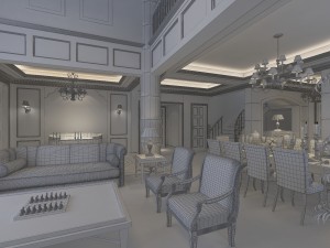 luxury duplex european living room 1747 Modelo 3D